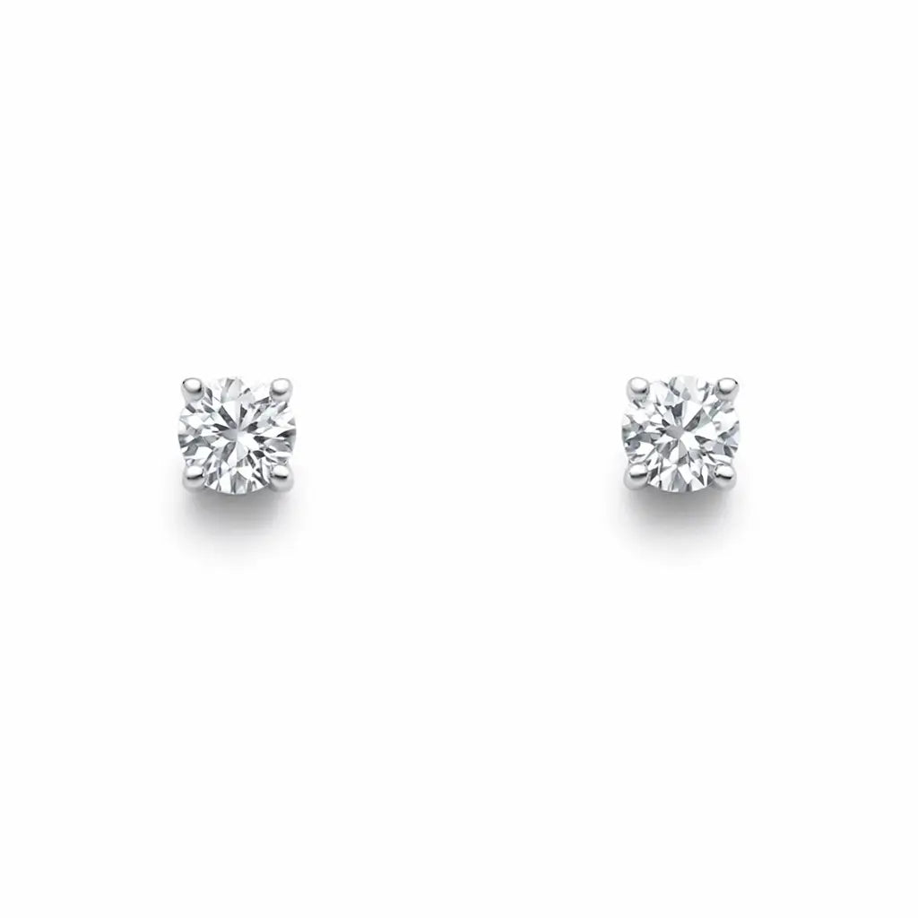 18ct White/Yellow Gold Diamond Children's Earrings 0.30ct Child friendly  Children's diamond earring
