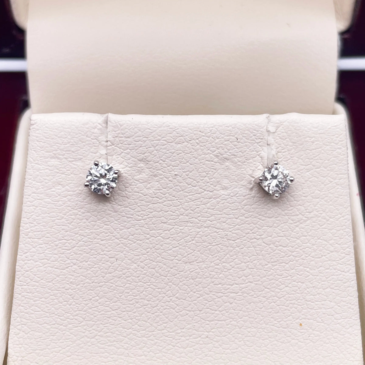 18ct White/Yellow Gold Diamond Children's Earrings 0.30ct Child friendly 
