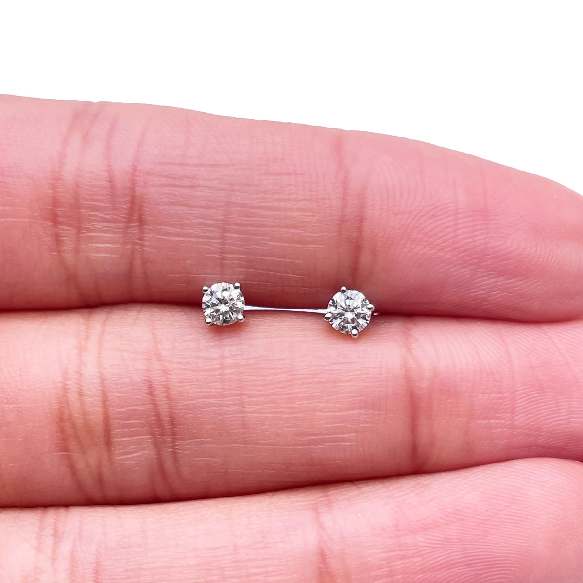 18ct White/Yellow Gold Diamond Children's Earrings 0.30ct Child friendly 