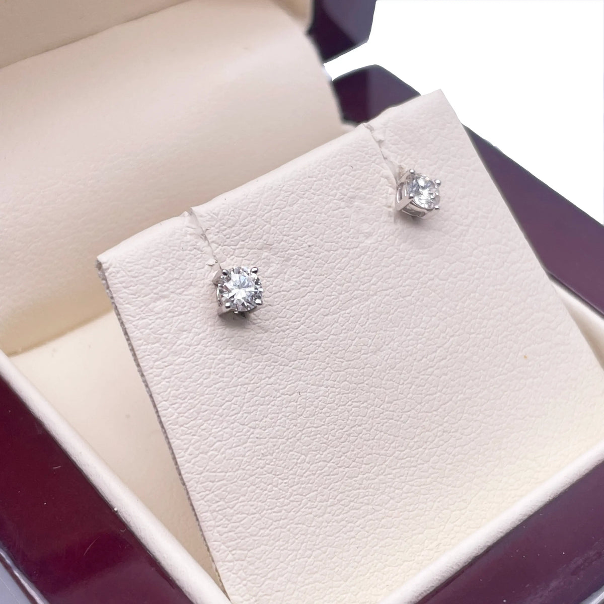 18ct White/Yellow Gold Diamond Children's Earrings 0.30ct Child friendly 