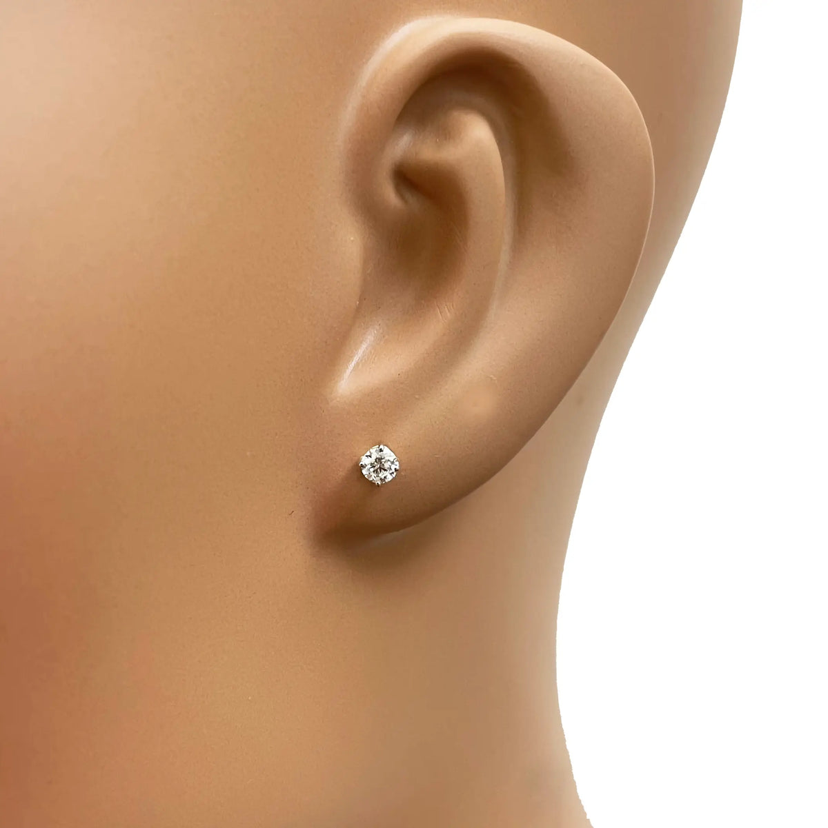 18ct White/Yellow Gold Diamond Children's Earrings 0.30ct Child friendly 