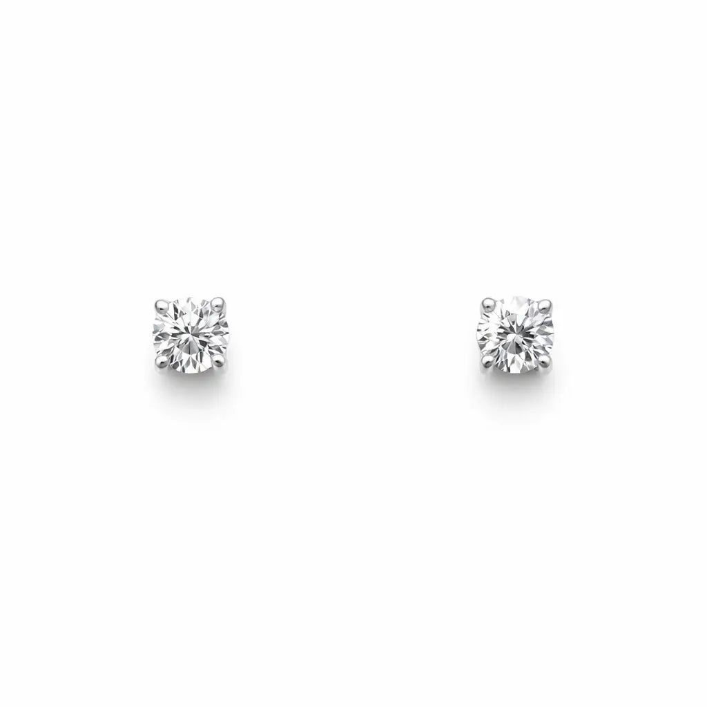 18ct White/Yellow Gold Diamond Solitaire Children's Earrings 0.24ct Child friendly  Children's diamond earring