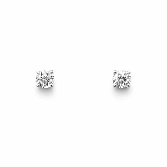 18ct White/Yellow Gold Diamond Solitaire Children's Earrings 0.24ct Child friendly  Children's diamond earring