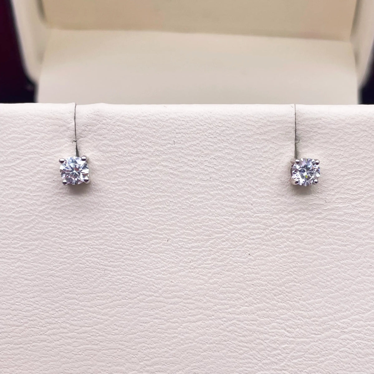 18ct White/Yellow Gold Diamond Solitaire Children's Earrings 0.24ct Child friendly 