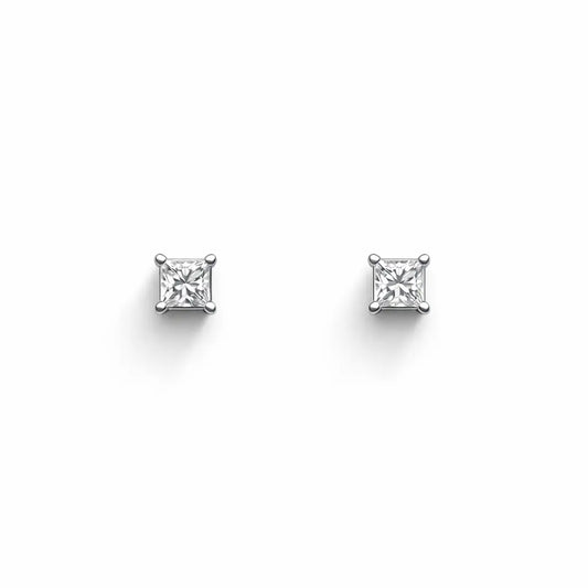 18ct White/Yellow Gold Princess Diamond Children's Earrings 0.20ct  Children's diamond earring