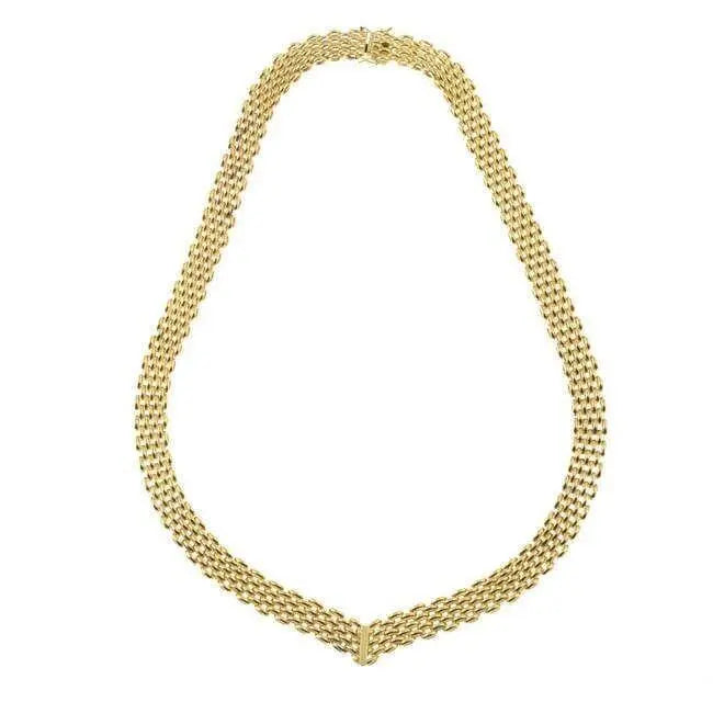 18ct Yellow Gold Brick Link Necklace 1.0 CM Wide 19.5  Gold Necklace