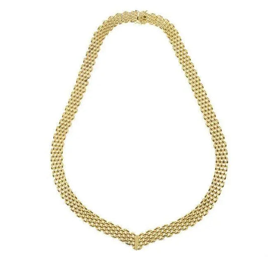 18ct Yellow Gold Brick Link Necklace 1.0 CM Wide 19.5  Gold Necklace