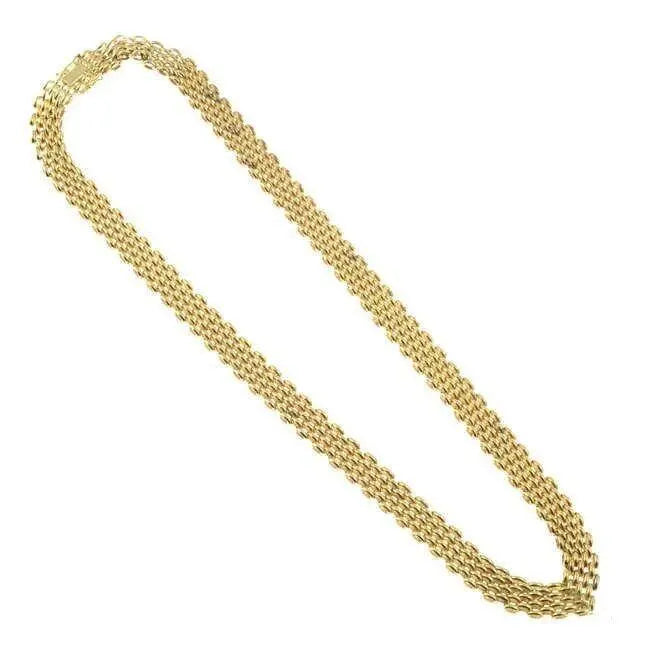 18ct Yellow Gold Brick Link Necklace 1.0 CM Wide 19.5  Gold Necklace