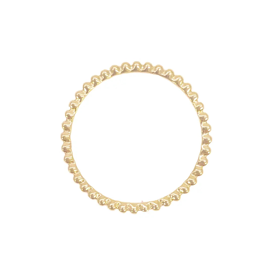 18ct Yellow Gold Dainty Beaded Stackable Ring 1.10mm Width 