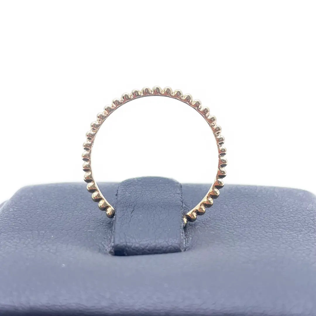 18ct Yellow Gold Dainty Beaded Stackable Ring 1.10mm Width 