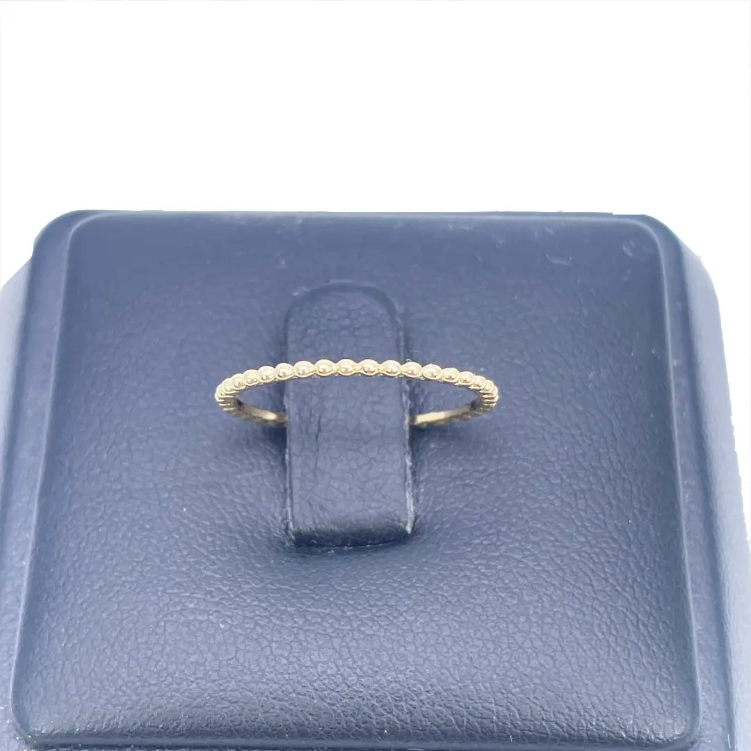 18ct Yellow Gold Dainty Beaded Stackable Ring 1.10mm Width 