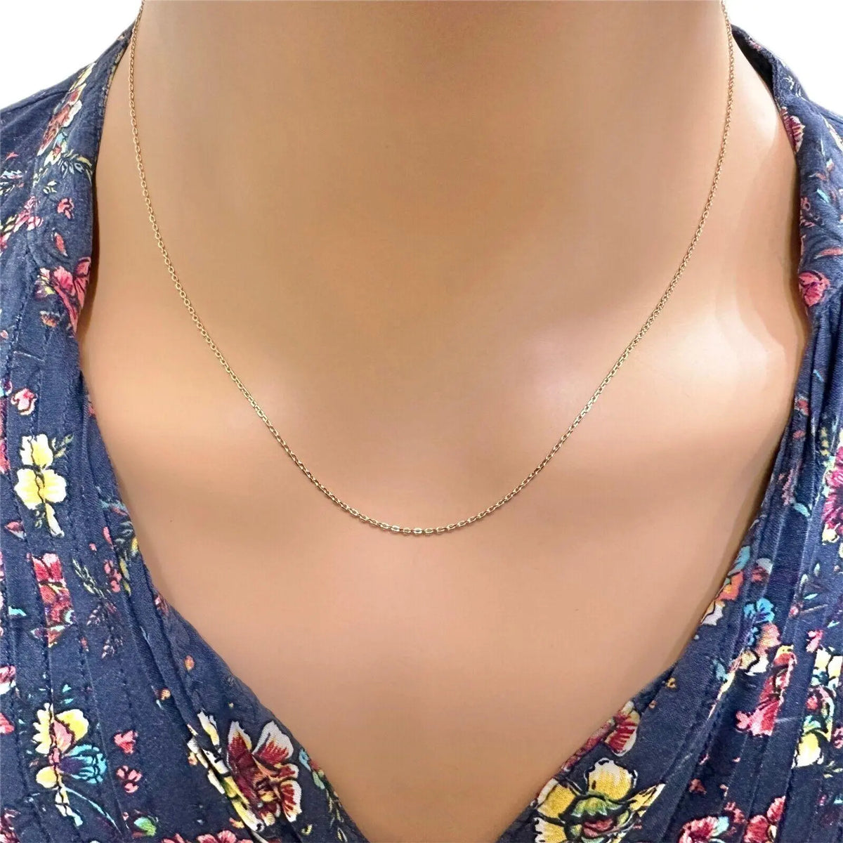 18ct Yellow Gold Delicate Diamond Cut Belcher Chain 1.1mm Width 18'' Inch 