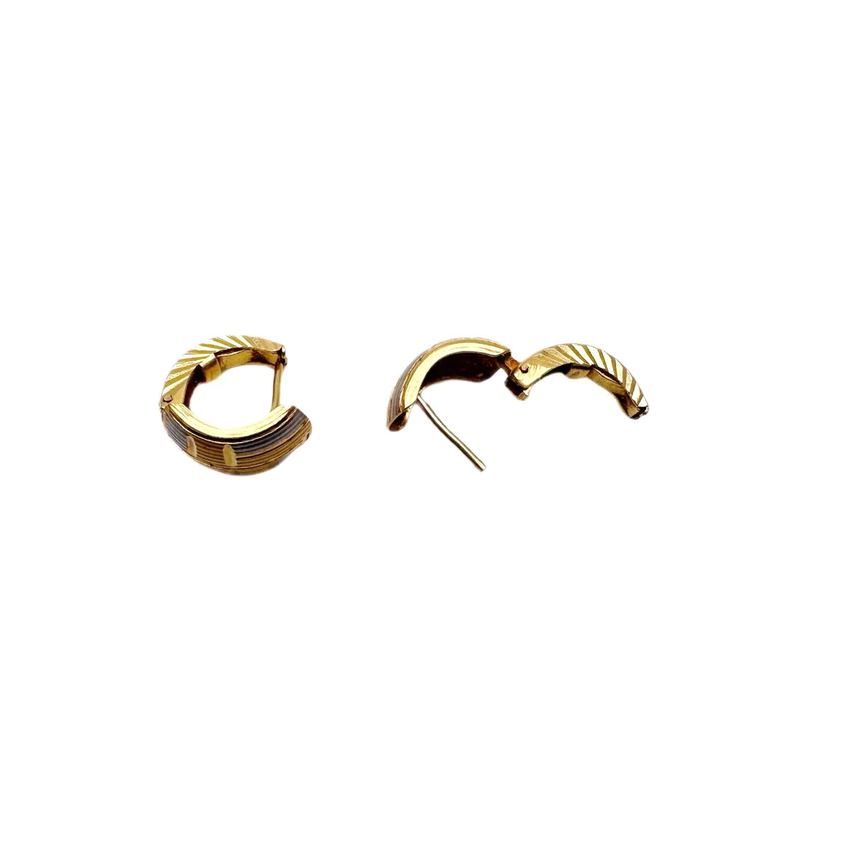 18ct Yellow Gold Diamond Cut Round Ball Earrings 