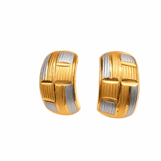 18ct Yellow Gold Diamond Cut Round Ball Earrings  Gold earring