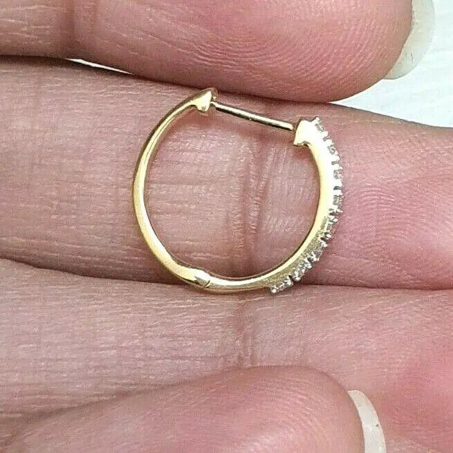 18ct Yellow Gold Diamond Pair of Hoop Earrings 0.08ct  Diamond earring