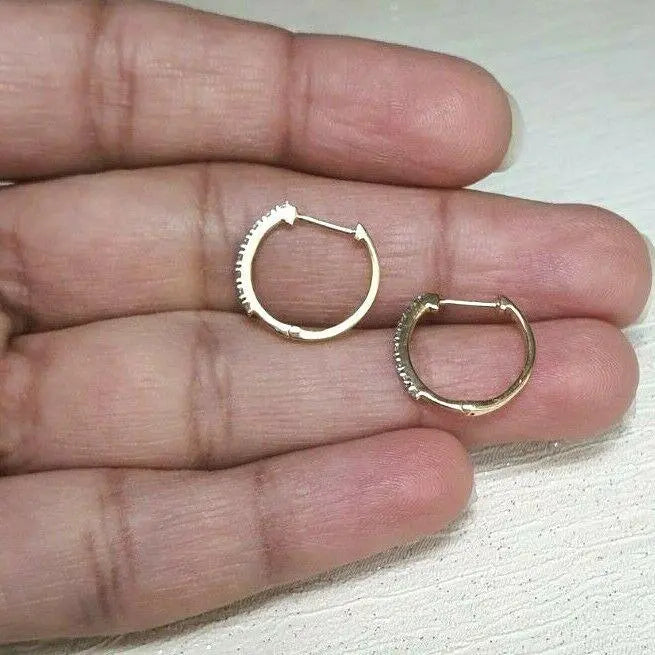18ct Yellow Gold Diamond Pair of Hoop Earrings 0.08ct  Diamond earring