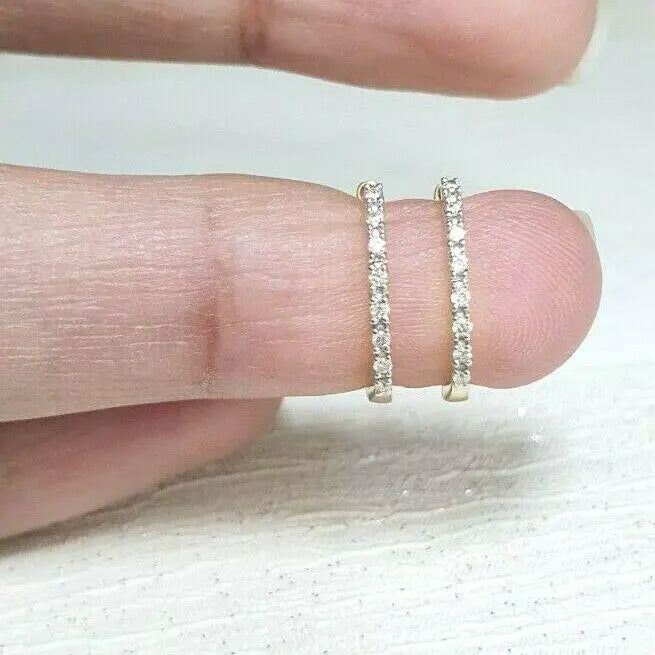 18ct Yellow Gold Diamond Pair of Hoop Earrings 0.08ct  Diamond earring