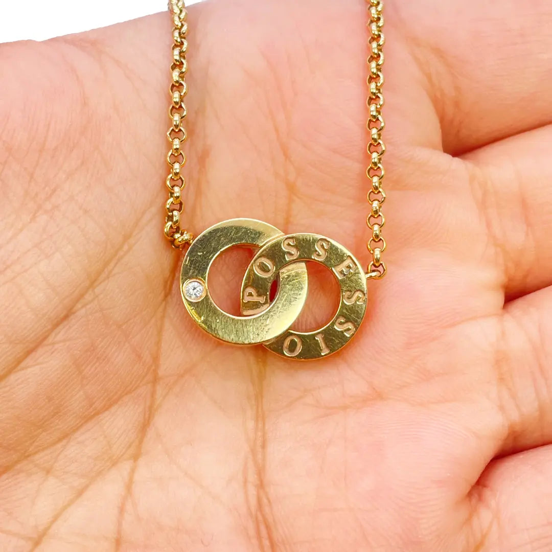 18ct Yellow Gold Diamond Piaget Toi Moi Possession Necklace 0.01ct Certificate 