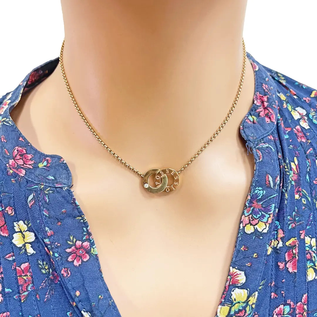18ct Yellow Gold Diamond Piaget Toi Moi Possession Necklace 0.01ct Certificate 