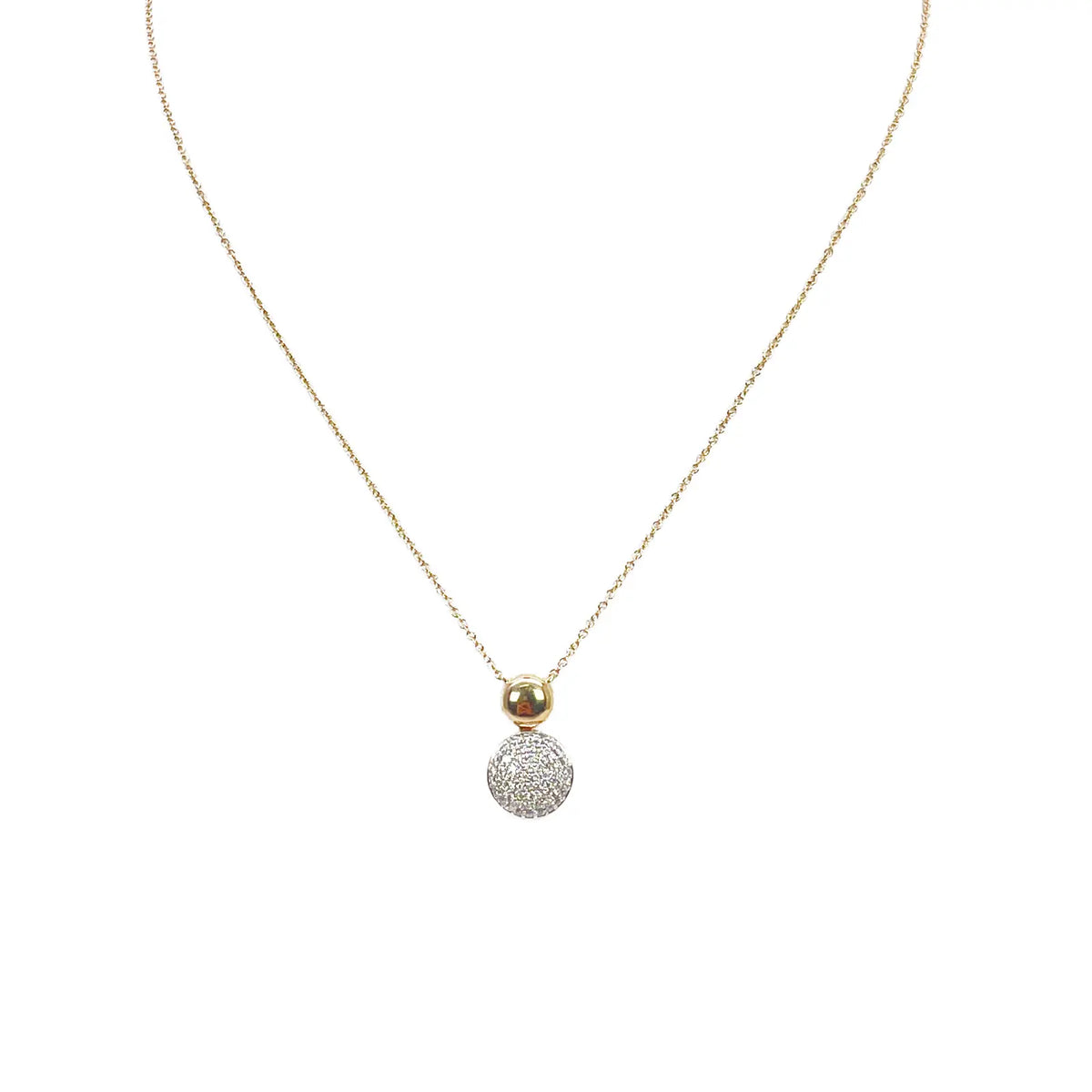 18ct Yellow Gold Diamond Round Necklace Stud Earrings Matching Set 0.58ct 