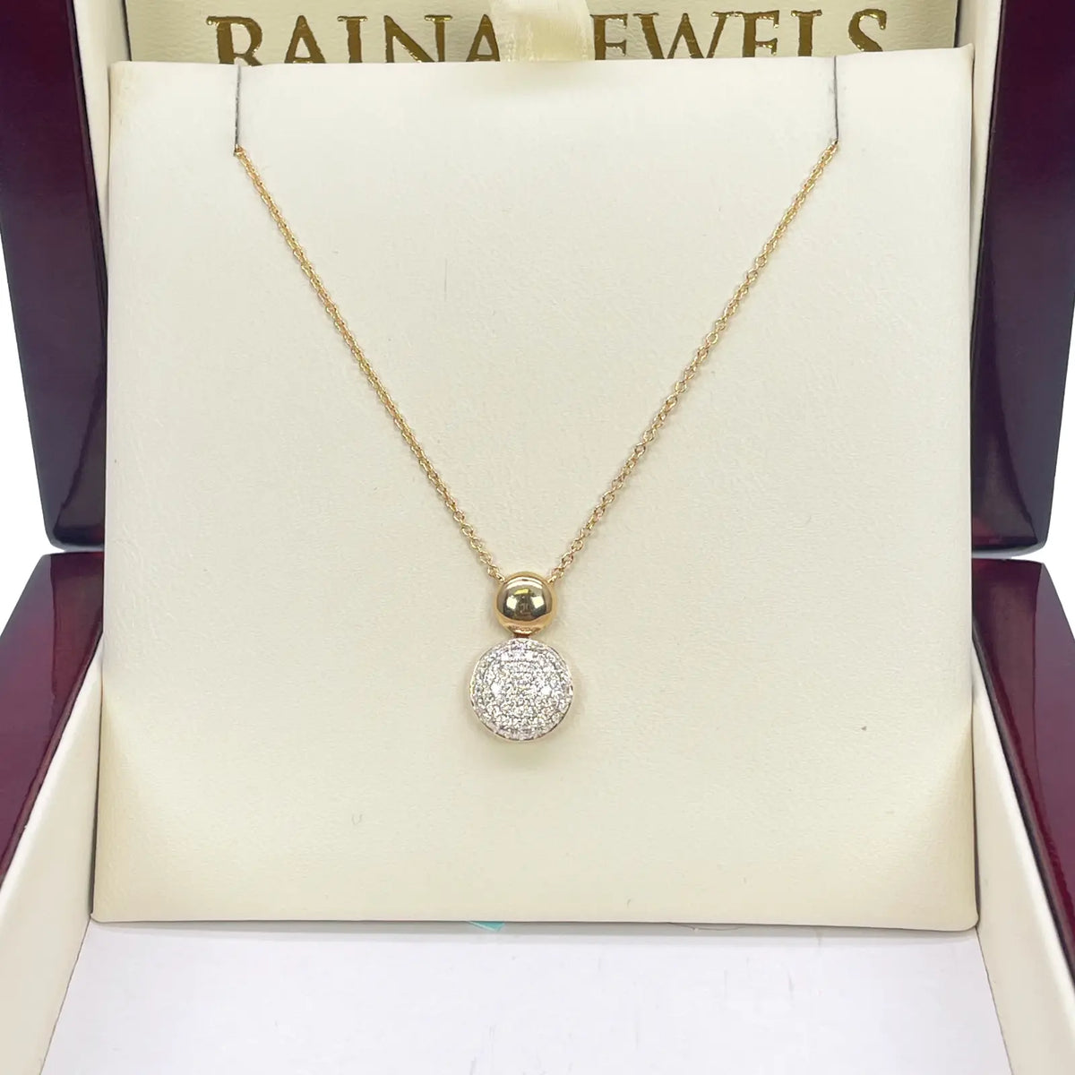 18ct Yellow Gold Diamond Round Necklace Stud Earrings Matching Set 0.58ct 