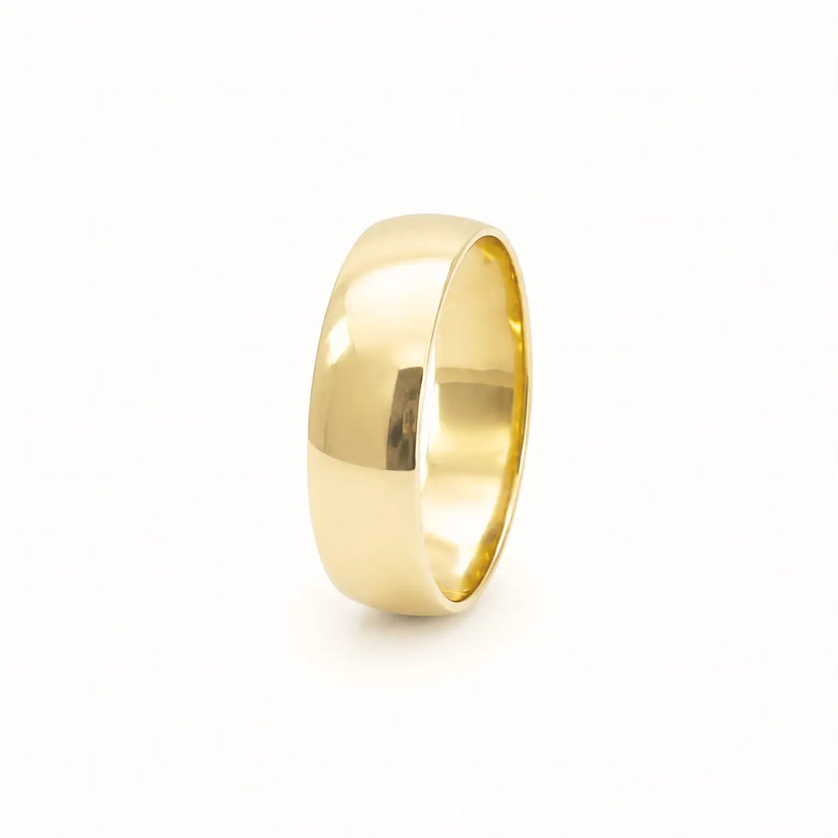18ct Yellow Gold High Polish Plain Men's Wedding Band Ring ? 5.9mm Width  Gold Band
