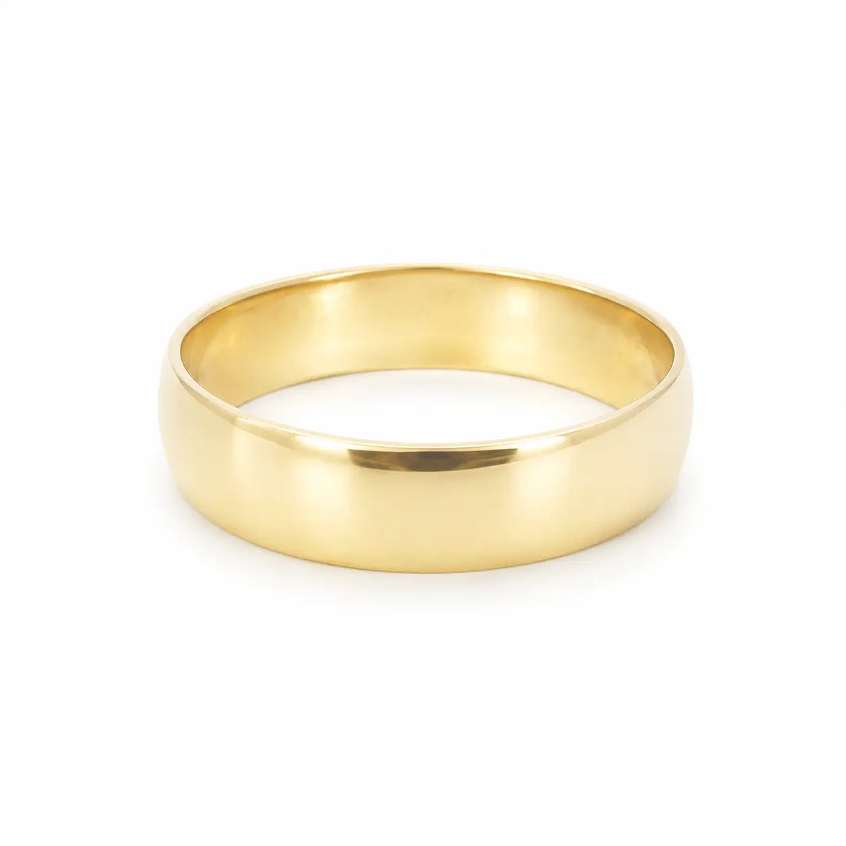 18ct Yellow Gold High Polish Plain Men's Wedding Band Ring ? 5.9mm Width  Gold Band