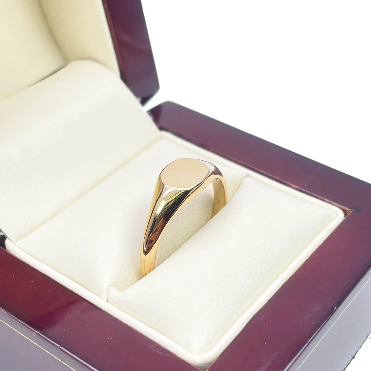 18ct Yellow Gold High Polished Square Men's Signet Ring 