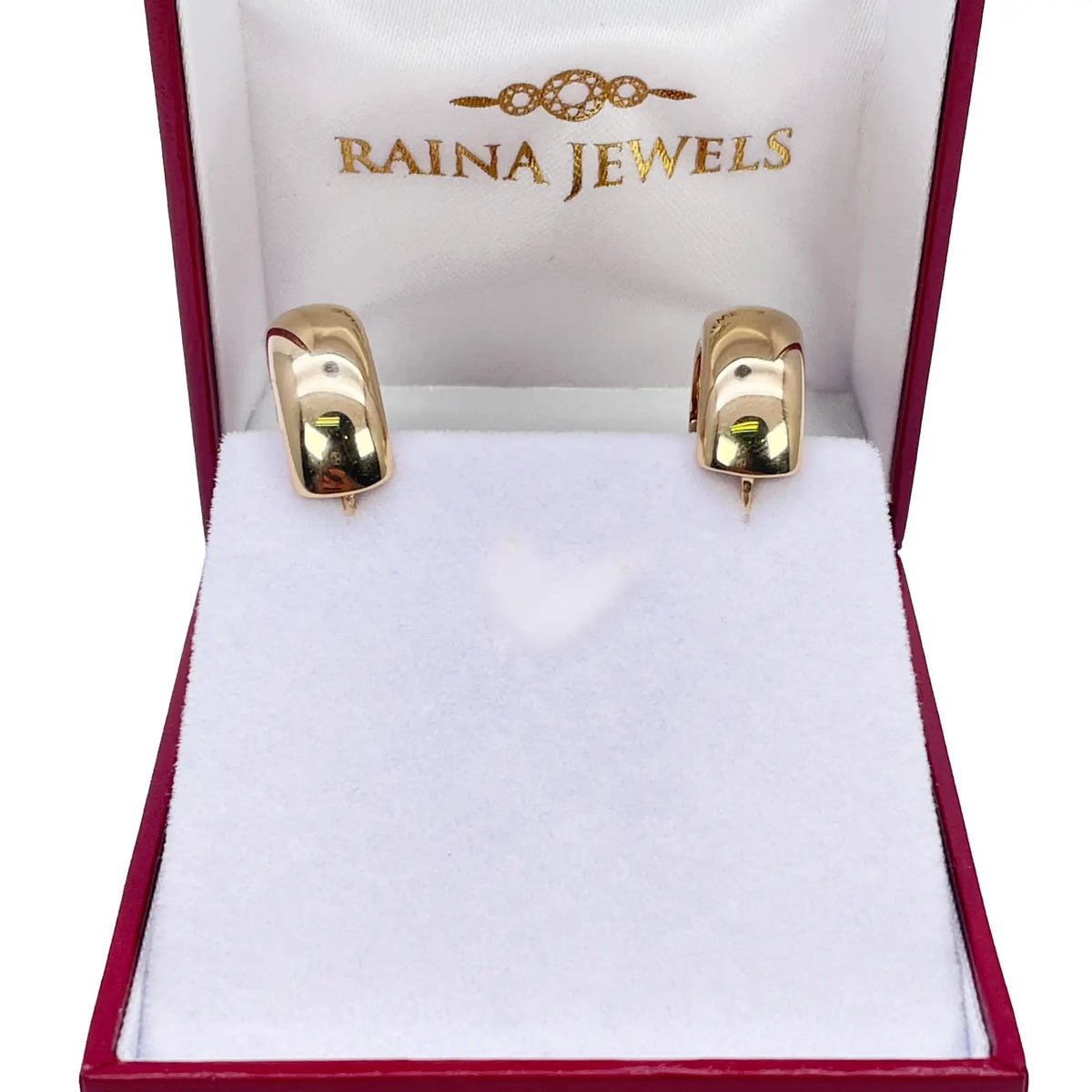 18ct Yellow Gold Hoop Huggie High Polished Earrings 8.2mm Width 18mm Diameter  Gold earring