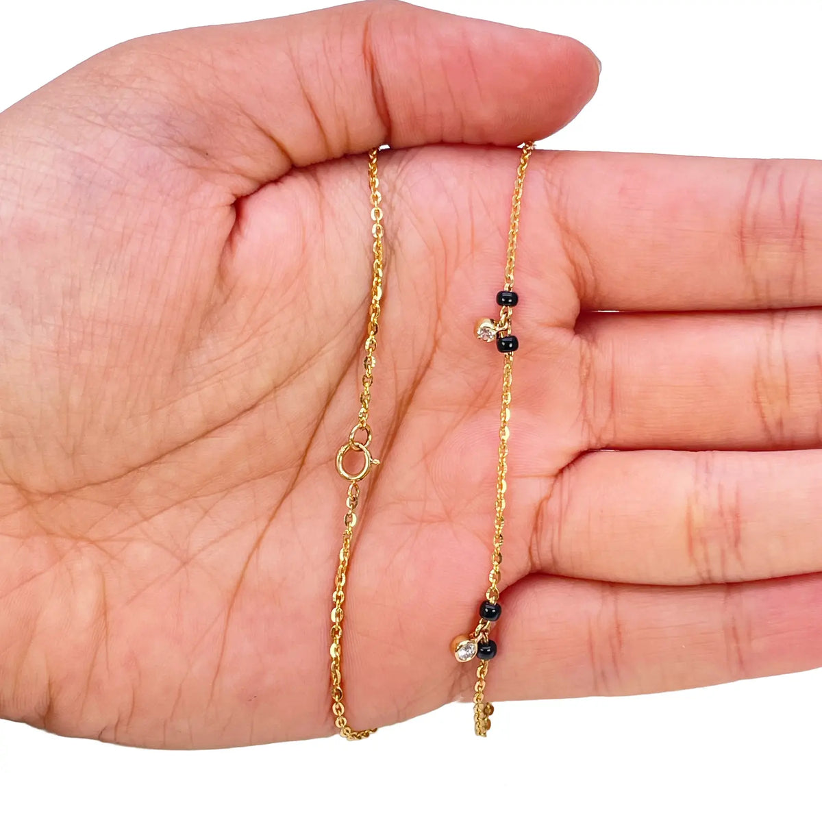 18ct Yellow Gold IGI Certified 0.34ct Diamond Bezel Drop Mangalsutra Necklace  Diamond Mangalsutra Necklace