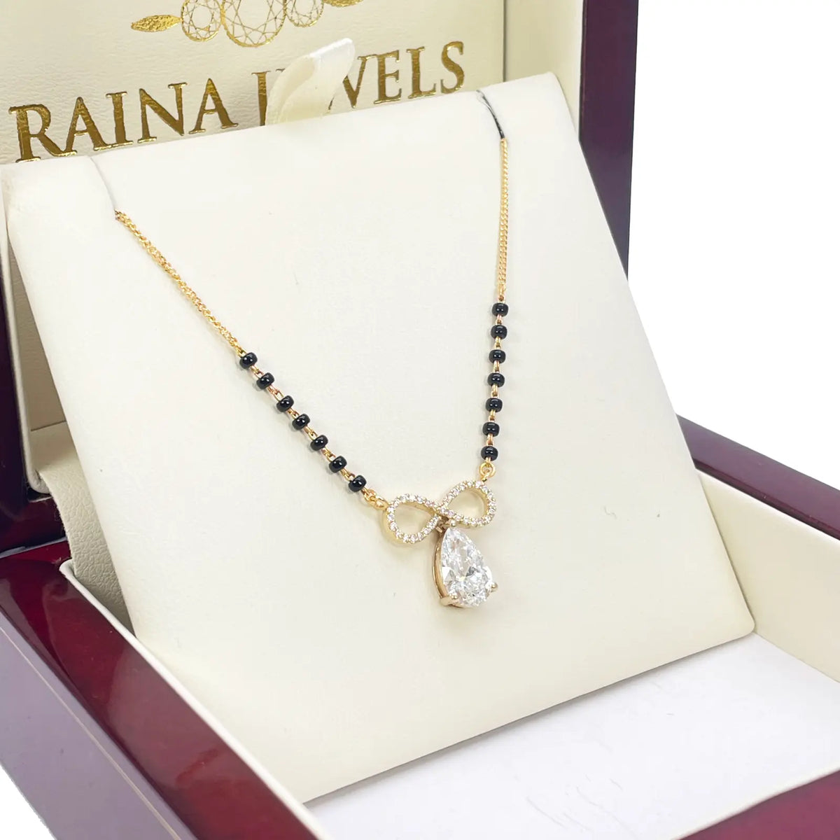 18ct Yellow Gold Lab Grown Diamond 1.65ct Infinity Mangalsutra Necklace IGI Cert  Mangalsutra Chains