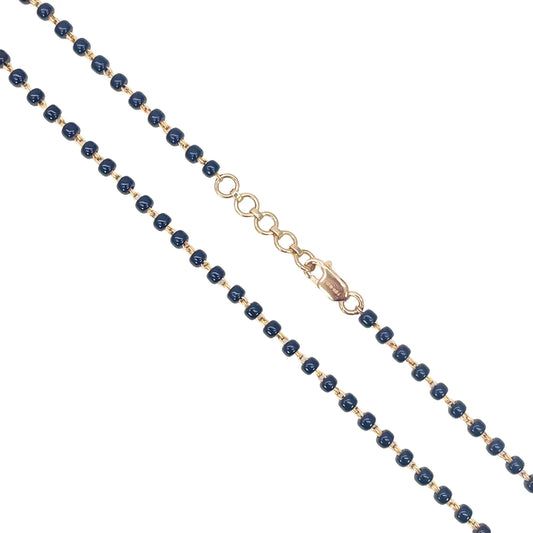 18ct Yellow Gold Mangalsutra Chain Black Beaded Necklace 16 inches 2.7mm Width  Diamond Bracelets