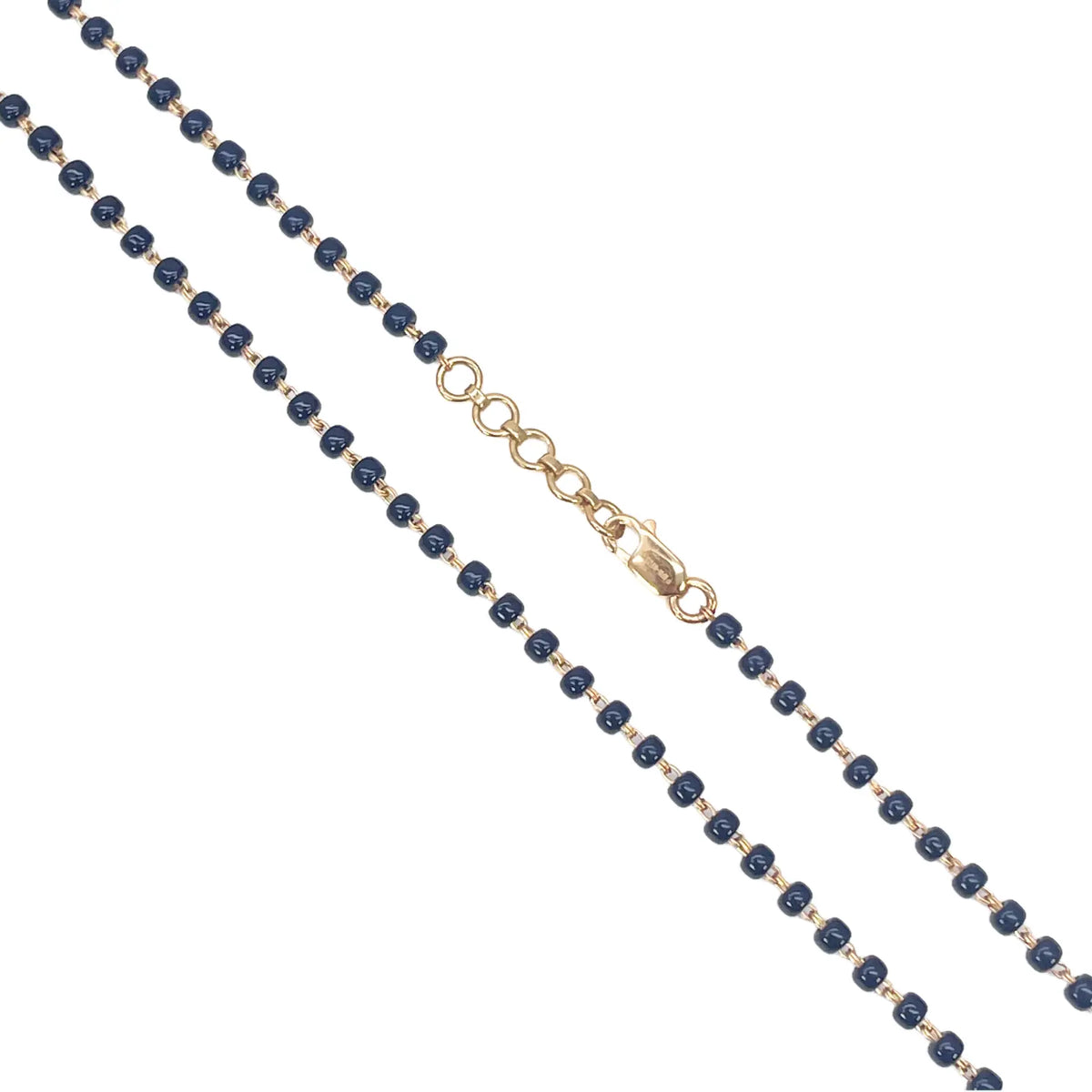 18ct Yellow Gold Mangalsutra Chain Black Beaded Necklace 18 inches 2.7mm Width¬† Mangalsutra Chains