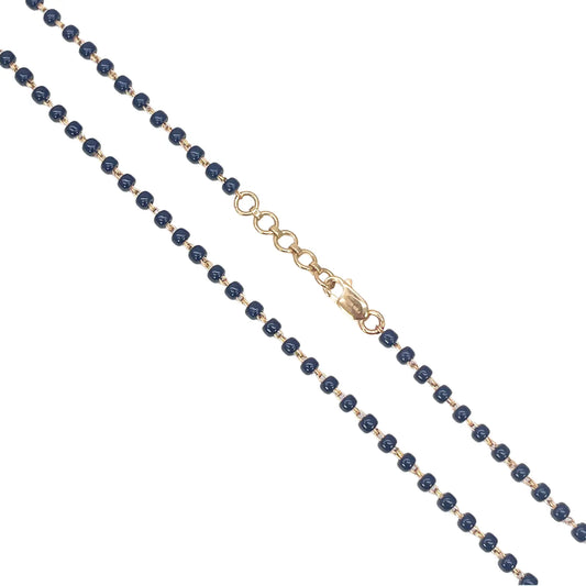 18ct Yellow Gold Mangalsutra Chain Black Beaded Necklace 18 inches 2.7mm Width¬† Mangalsutra Chains