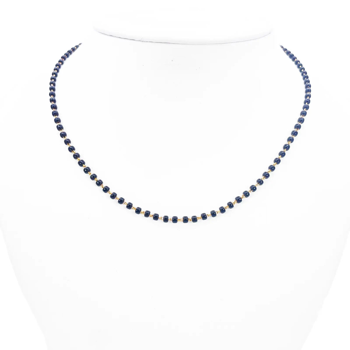 18ct Yellow Gold Mangalsutra Chain Black Beaded Necklace 18 inches 2.7mm Width¬† Mangalsutra Chains