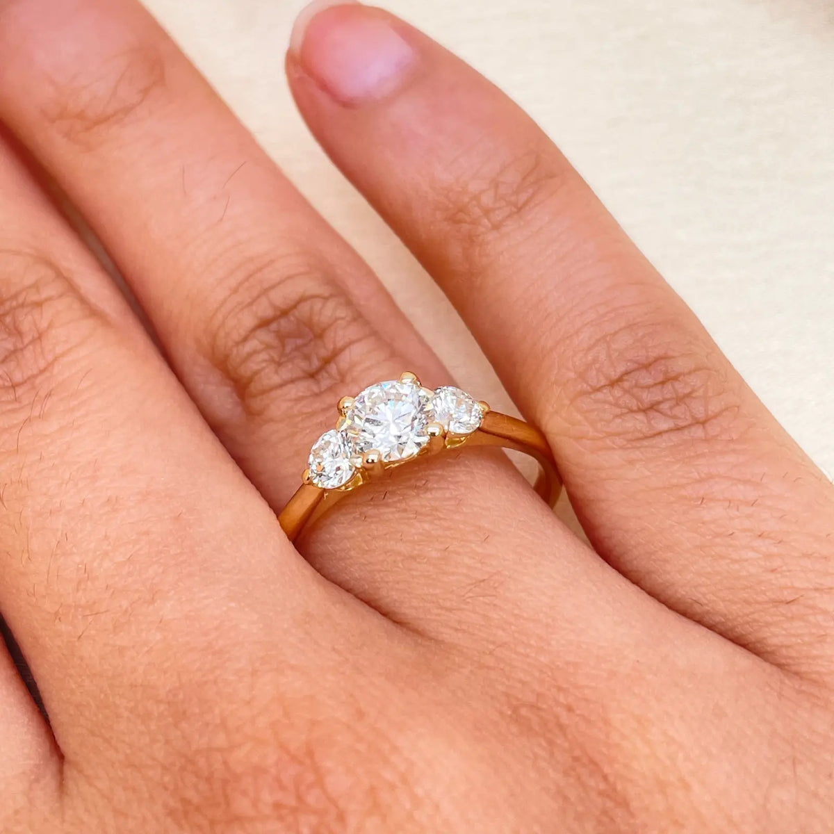 18ct Yellow Gold Natural 3 Stone Diamond Engagement Ring 0.80ct GIA  Diamond Ring