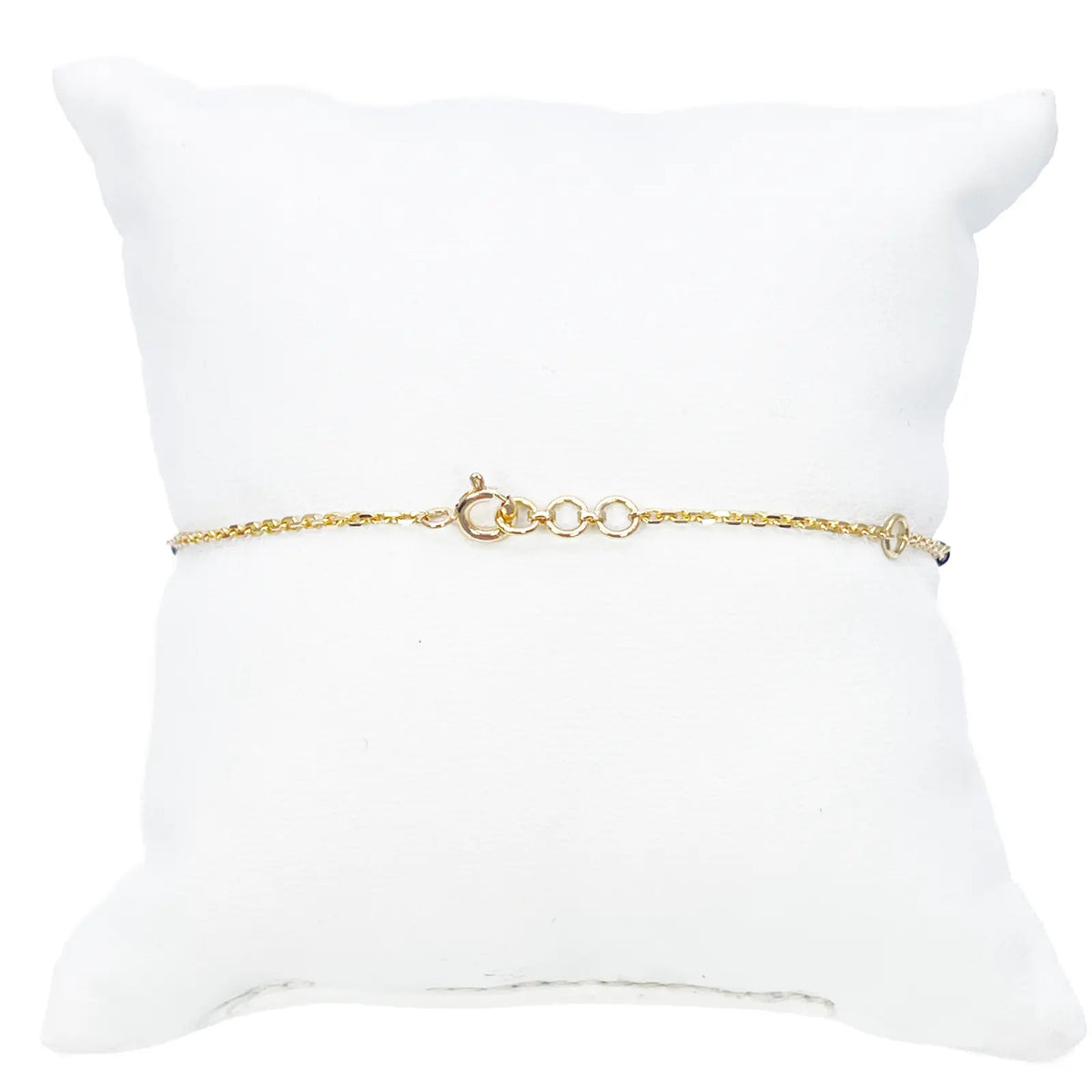 18ct Yellow Gold Natural Diamond 0.11ct Floral Mangalsutra Bracelet 7.5 Inches  Diamond Bracelets