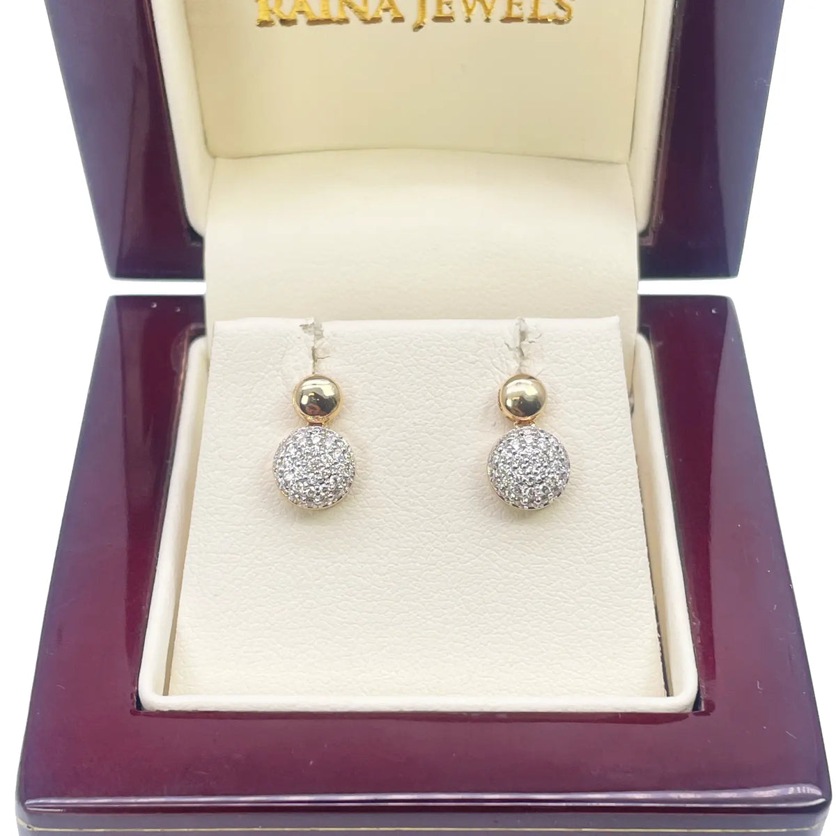 18ct Yellow Gold Natural Diamond Drop/Dangle Stud Earrings 0.28ct 