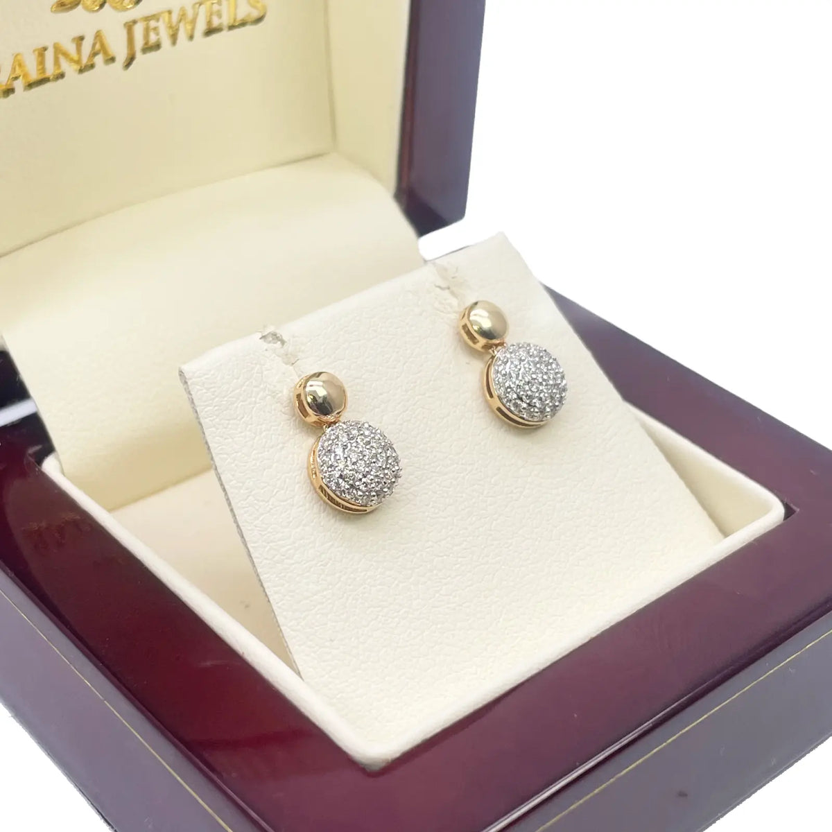 18ct Yellow Gold Natural Diamond Drop/Dangle Stud Earrings 0.28ct 