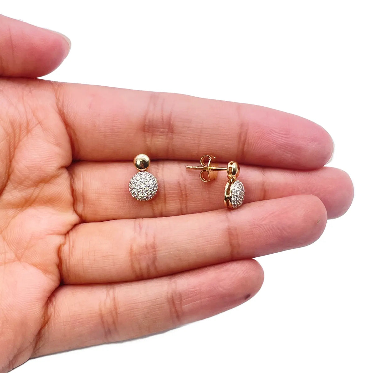 18ct Yellow Gold Natural Diamond Drop/Dangle Stud Earrings 0.28ct 