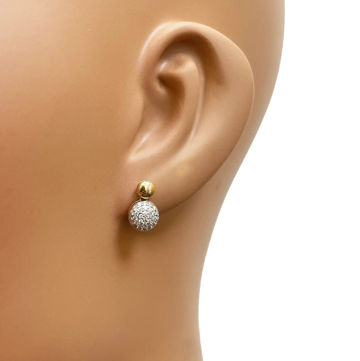18ct Yellow Gold Natural Diamond Drop/Dangle Stud Earrings 0.28ct 
