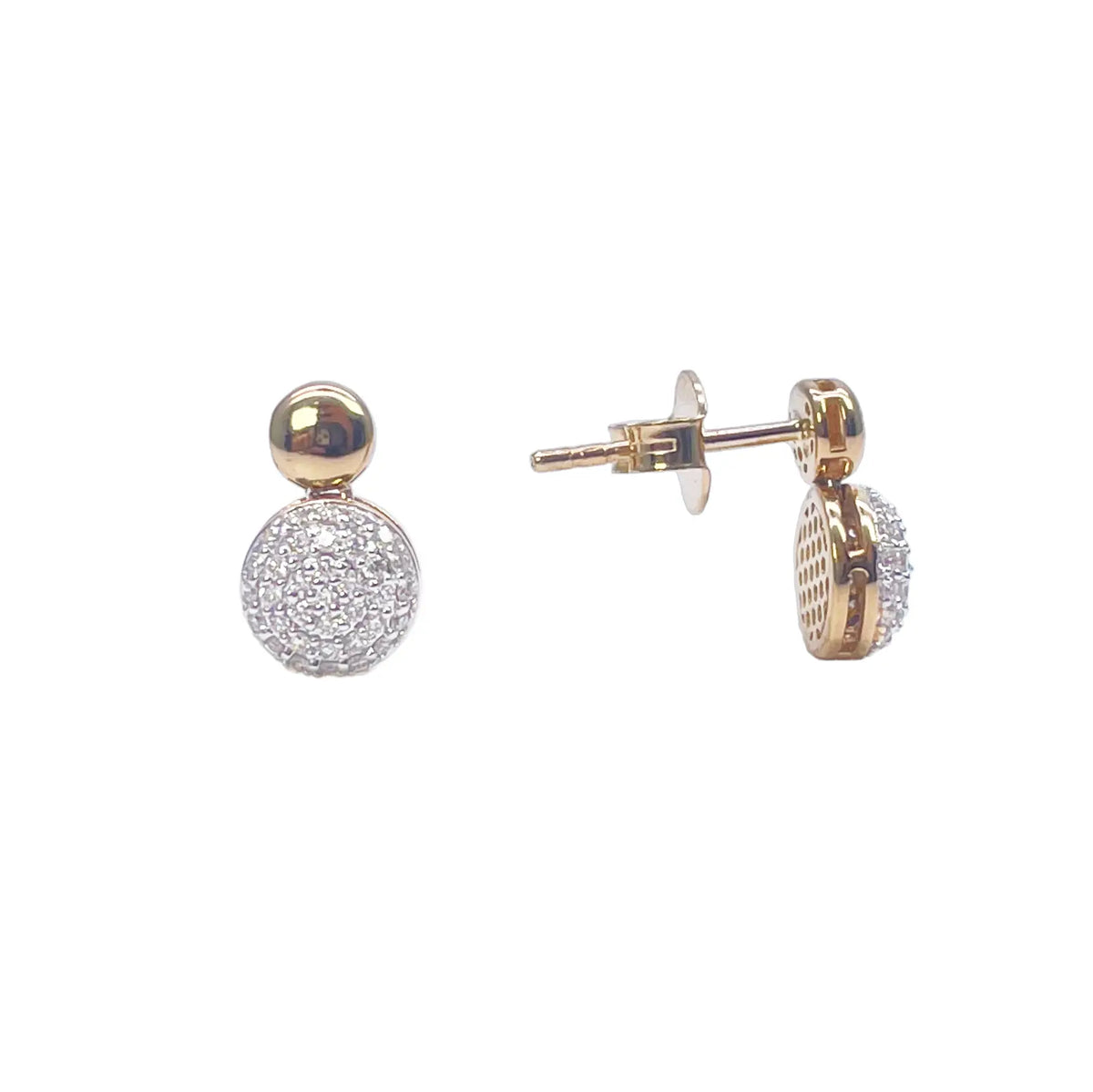 18ct Yellow Gold Natural Diamond Oval Drop/Dangle Stud Earrings 0.30ct  Diamond earring
