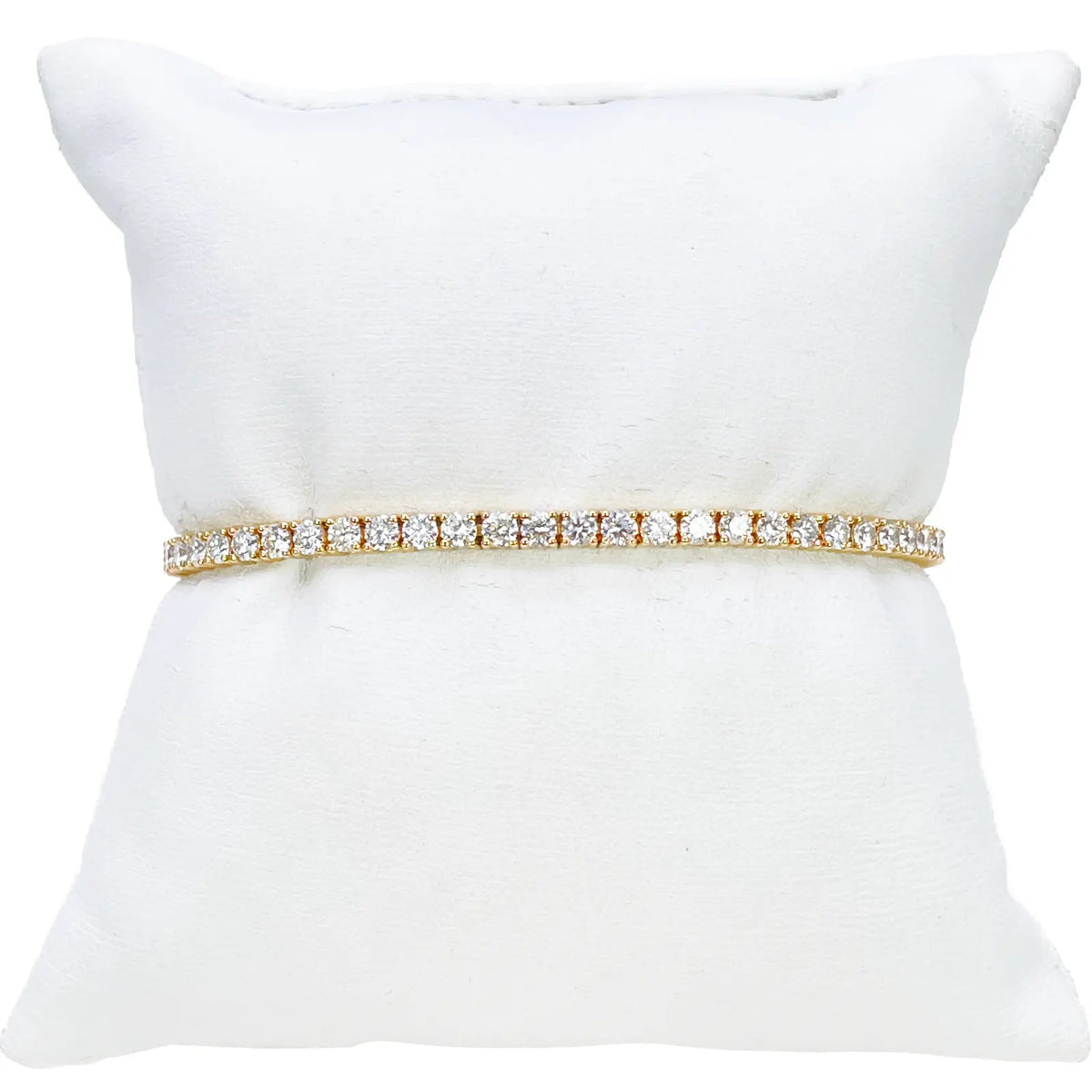 18ct Yellow Gold Natural Diamond Tennis Bracelet 4-claw 4.50ct 7 Inches 3mm¬† Diamond Bracelets