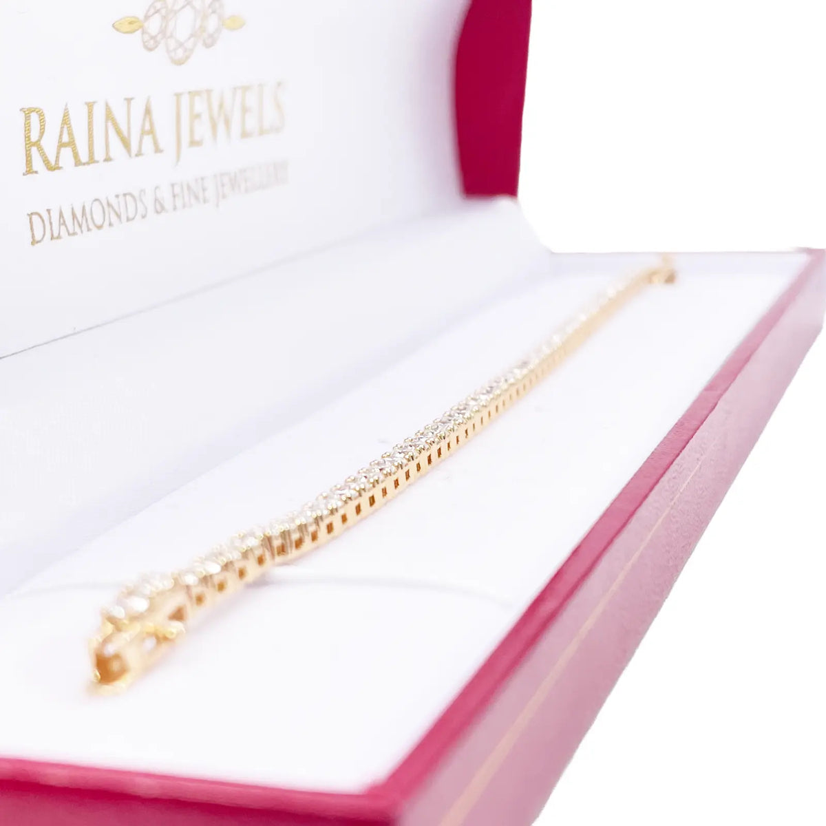 18ct Yellow Gold Natural Diamond Tennis Bracelet 4-claw 4.50ct 7 Inches 3mm¬† Diamond Bracelets