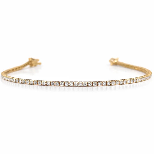 18ct Yellow Gold Natural Diamond Tennis Bracelet Prong 1.00ct 7 Inches¬† Diamond Bracelets