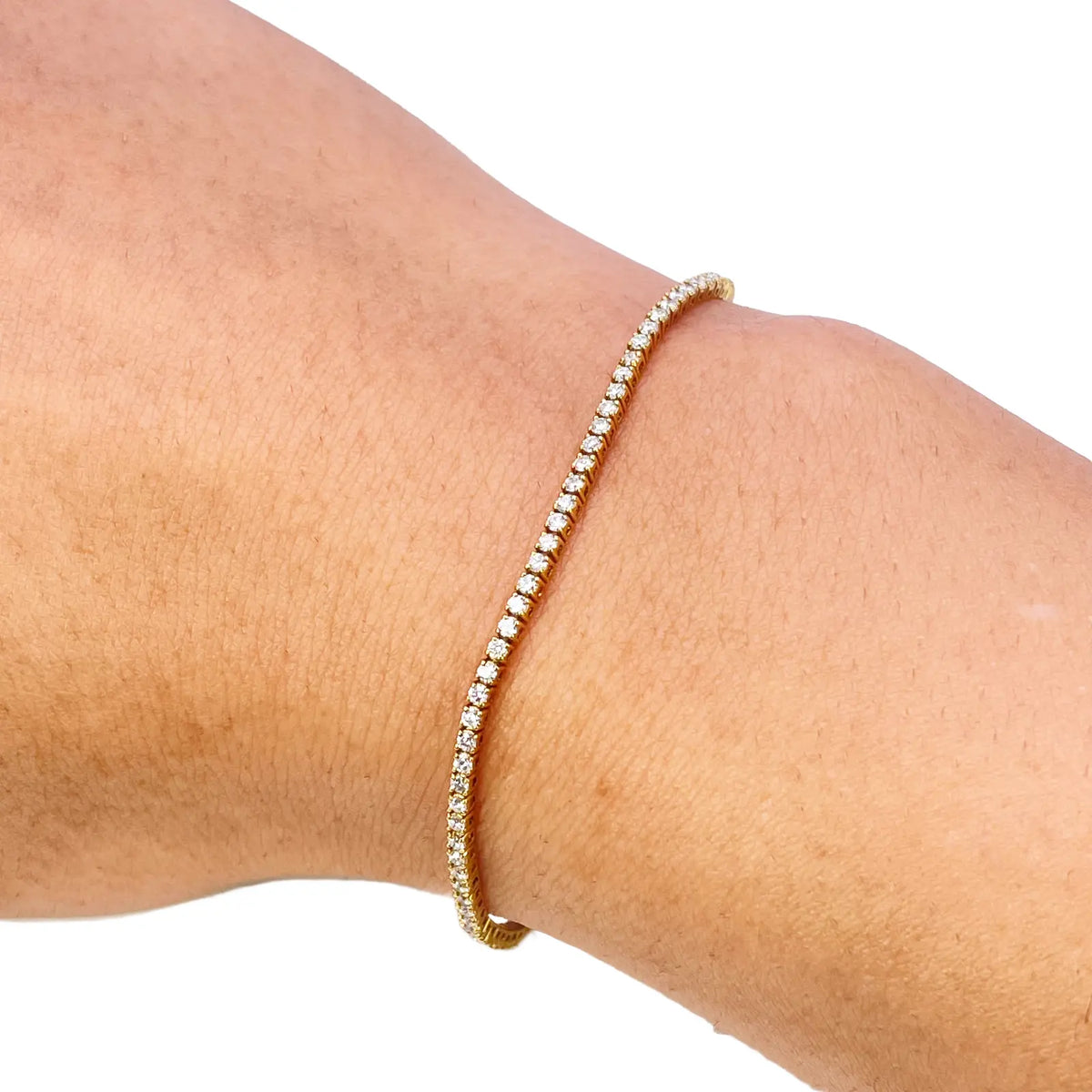 18ct Yellow Gold Natural Diamond Tennis Bracelet Prong 1.00ct 7 Inches¬† Diamond Bracelets