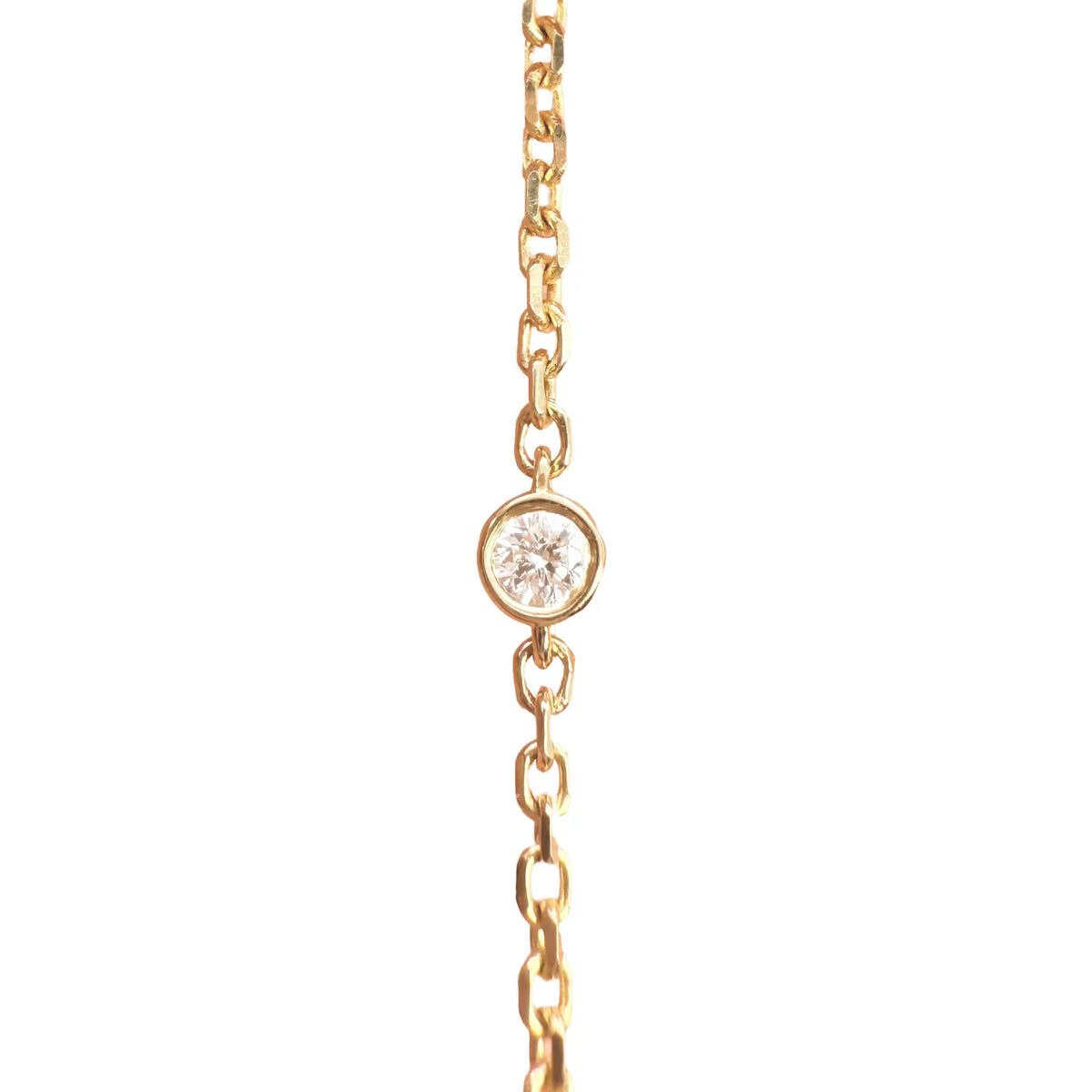 18ct Yellow Gold Natural Round Bezel Diamond By Yard Mangalsutra Bracelet 0.20ct  Diamond Bracelets