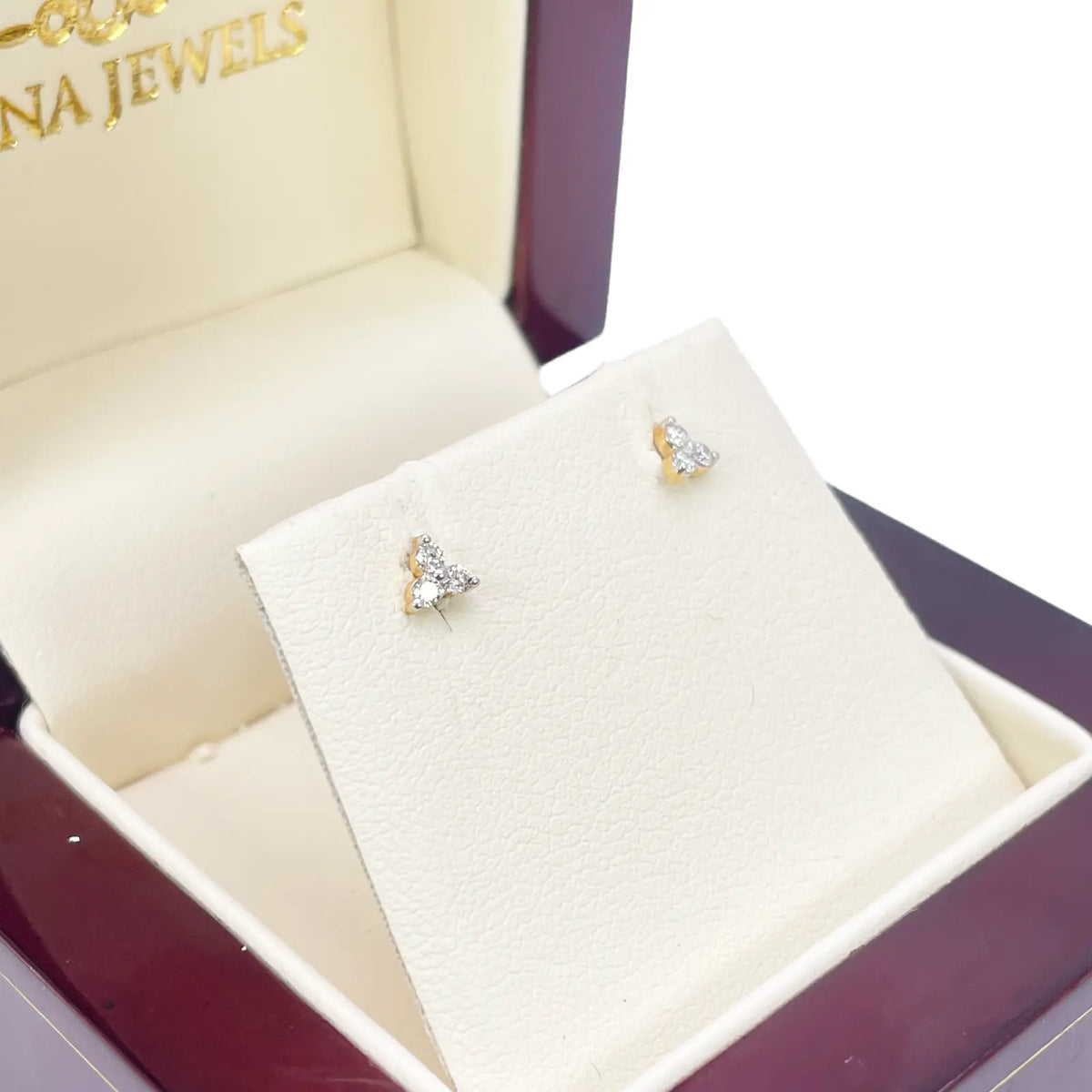 18ct Yellow Gold Natural Round Diamond Three Stone Nose Stud 0.05ct  Diamond Nose Stud