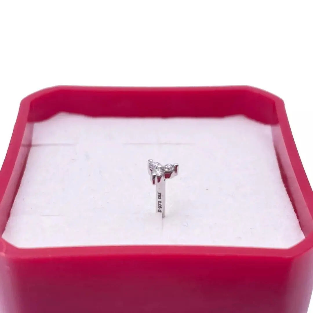 18ct Yellow Gold Natural Round Diamond Three Stone Nose Stud 0.05ct  Diamond Nose Stud