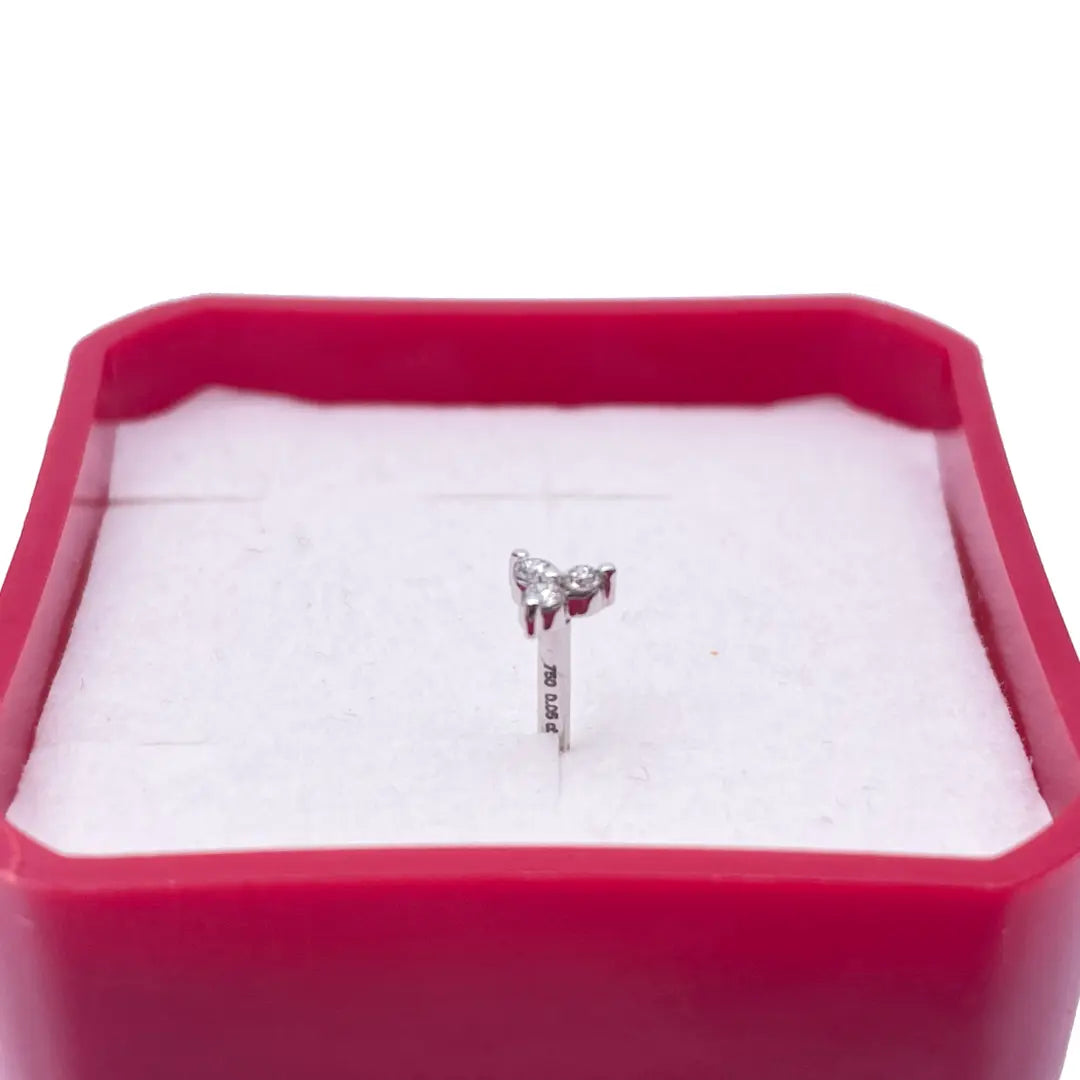 18ct Yellow Gold Natural Round Diamond Three Stone Nose Stud 0.05ct  Diamond Nose Stud